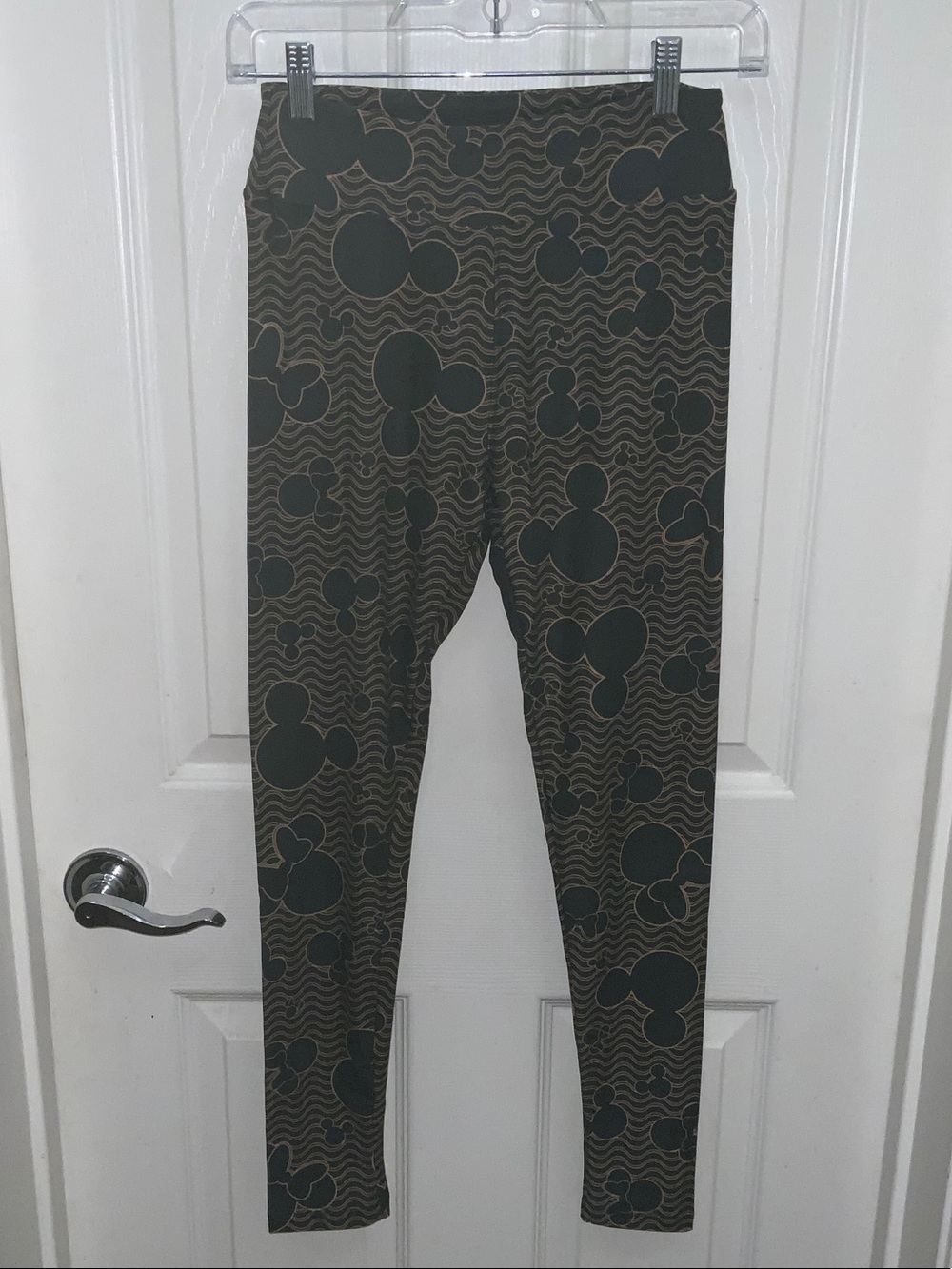 LuLaRoe Disney Green and Gold Wave Dot Kids Leggings